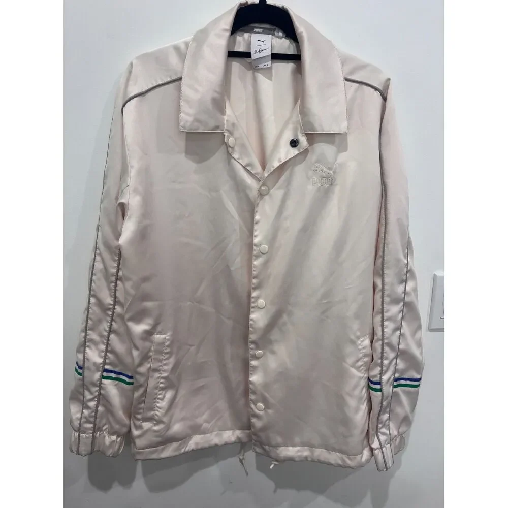 Puma x Big Sean Satin Coach Jacket Whisper White Medium Streetwear